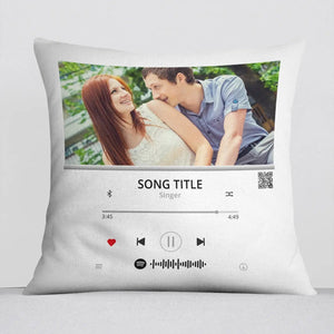 Personalisiertes Kissen Spotify Foto – Fotokissen mit Song & QR-Code gestalten 40x40cm - Sunnywall - Individualität trifft Design