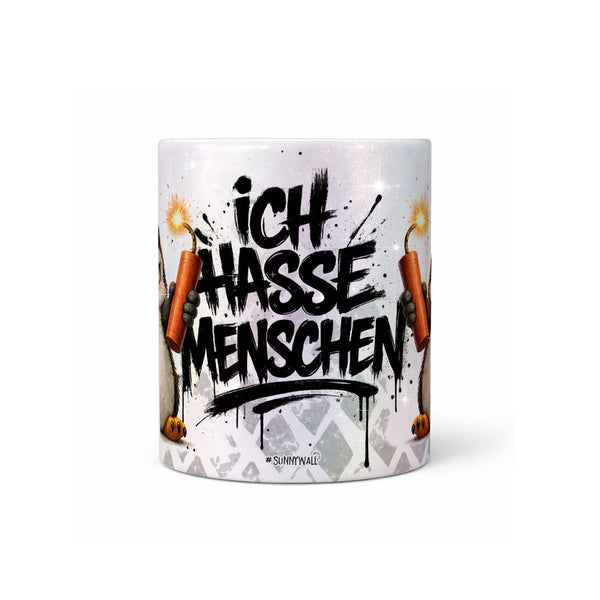 Pinguin Tasse „Ich hasse Menschen“ – Lustige Kaffeetasse - Sunnywall - Individualität trifft Design