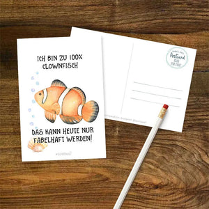 Postkarte Fisch Spruch Clownfisch Fabelhaft - Sunnywall - Individualität trifft Design