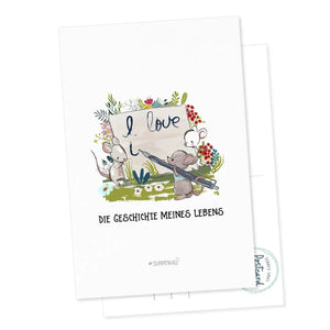 Postkarte Maus Liebe – Die Geschichte meines Lebens beginnt mit dir - Sunnywall - Individualität trifft Design