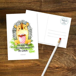 Postkarte Spruch Igel Kleine Dinge im Leben DIN A6 - Sunnywall - Individualität trifft Design