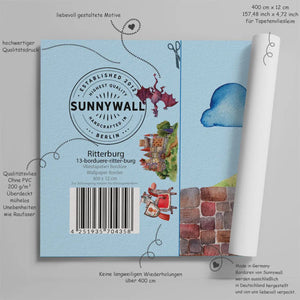 Ritter Burg Bordüre Vliestapete Kinderzimmer - Sunnywall - Individualität trifft Design