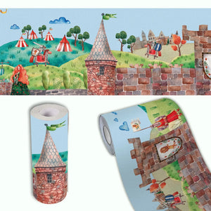 Ritter Burg Bordüre Vliestapete Kinderzimmer - Sunnywall - Individualität trifft Design