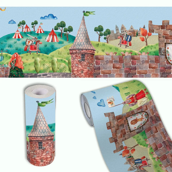 Ritter Burg Bordüre Vliestapete Kinderzimmer - Sunnywall - Individualität trifft Design