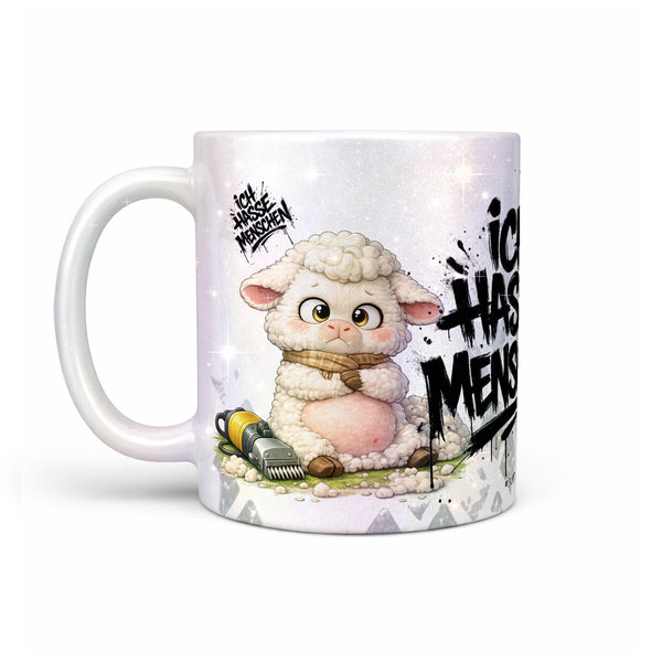 Schaf Tasse „Ich hasse Menschen“ – Lustige Kaffeetasse - Sunnywall - Individualität trifft Design