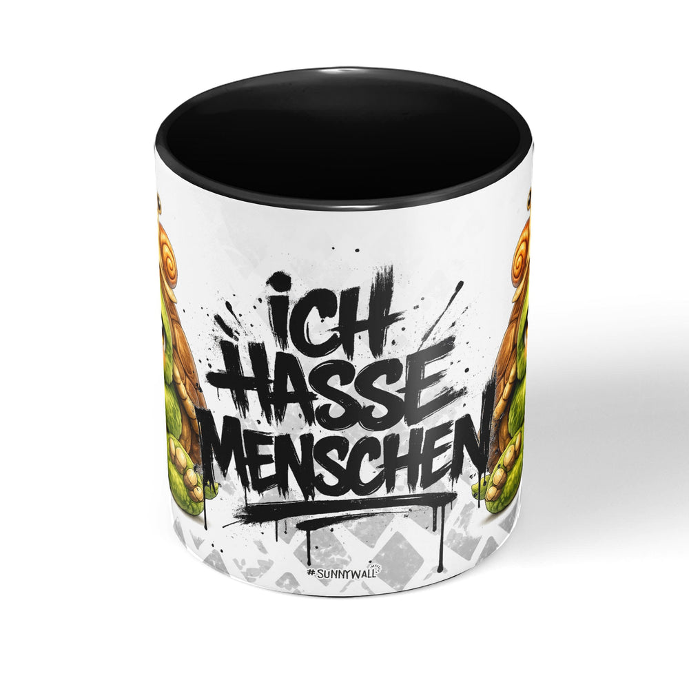 Schildkröte Tasse „Ich hasse Menschen“ – Lustige Kaffeetasse - Sunnywall - Individualität trifft Design