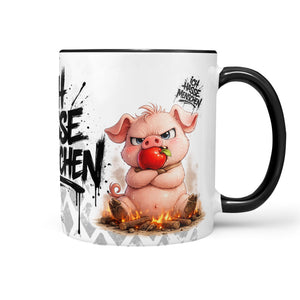Schwein Tasse „Ich hasse Menschen“ – Lustige Kaffeetasse - Sunnywall - Individualität trifft Design