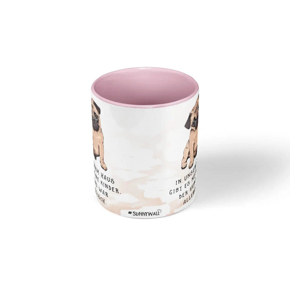 Spruch Tasse Hund Der Hund war allergisch Mops rosa - Sunnywall - Individualität trifft Design