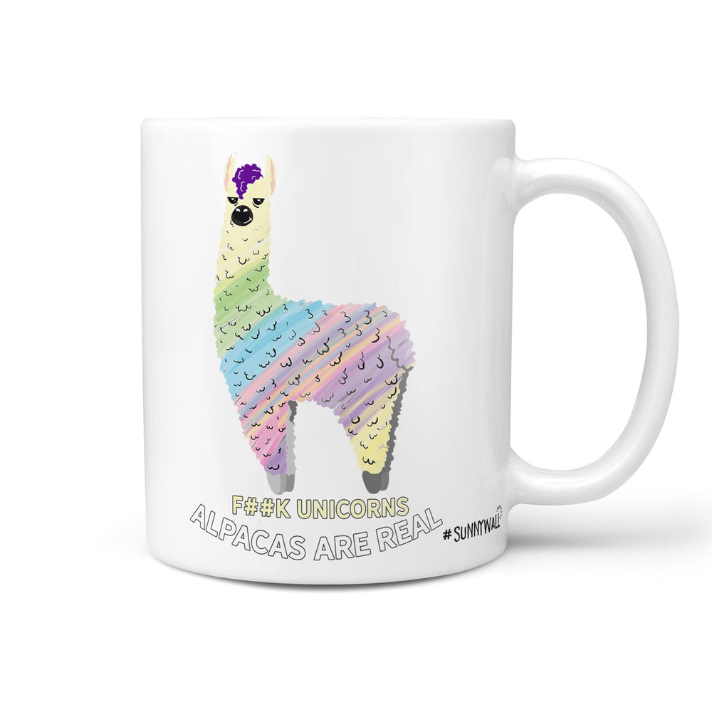 Tasse Alpaka Spruch F@K Unicorns Alpacas Are Real - Sunnywall - Individualität trifft Design