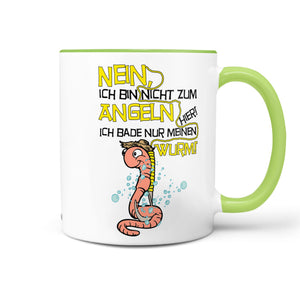 Tasse Angeln Spruch – Nein, angeln Wurm! Ich bade nur! - Sunnywall - Individualität trifft Design