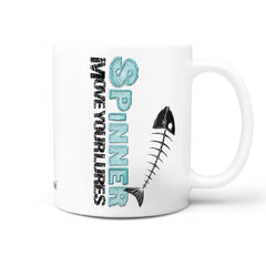 Tasse Angeln Spruch Spinner Move Your Lures mit Fischgräte - Sunnywall - Individualität trifft Design