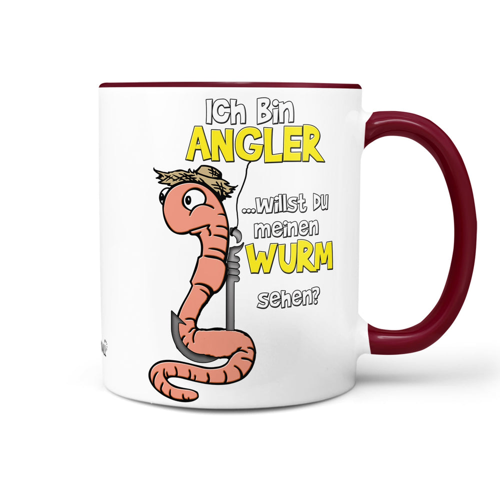 Tasse Angler Witzig Willst du meinen Wurm sehen Kaffeebecher - Sunnywall - Individualität trifft Design