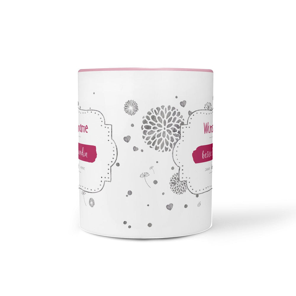 Tasse beste Freundin – personalisiert mit Name und rosa Henkel - Sunnywall - Individualität trifft Design