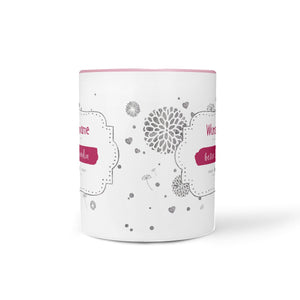 Tasse beste Freundin – personalisiert mit Name und rosa Henkel - Sunnywall - Individualität trifft Design
