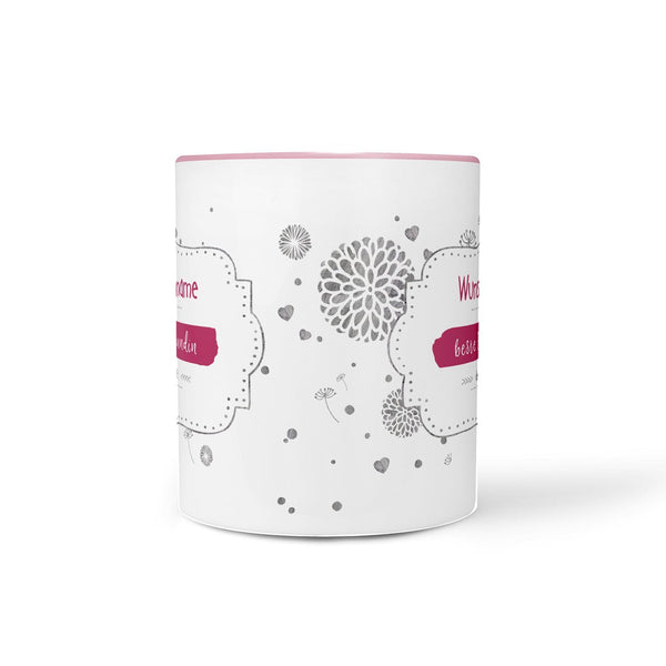 Tasse beste Freundin – personalisiert mit Name und rosa Henkel - Sunnywall - Individualität trifft Design