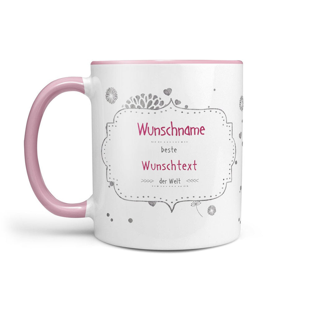 Tasse beste Wunschname – personalisiert mit Name in Rosa - Sunnywall - Individualität trifft Design