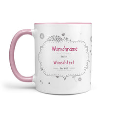 Tasse beste Wunschname – personalisiert mit Name in Rosa - Sunnywall - Individualität trifft Design