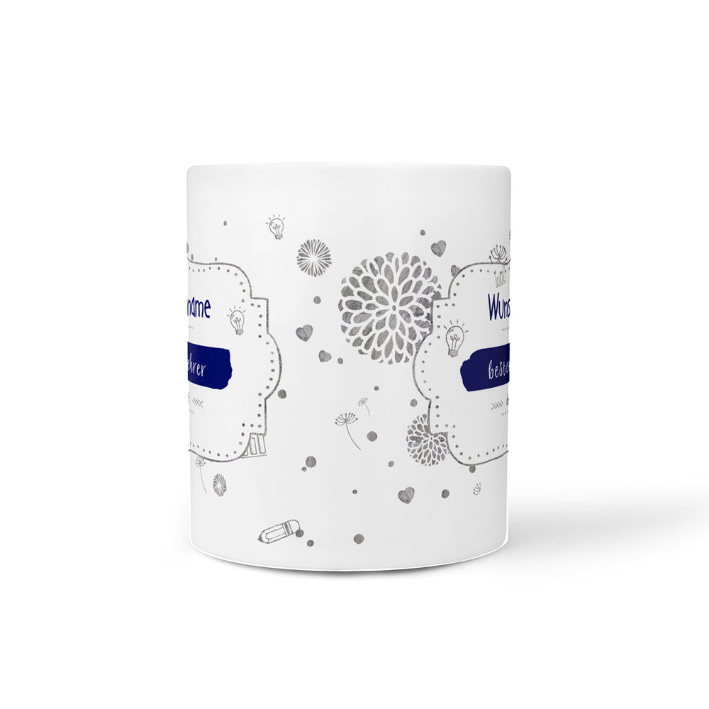Tasse bester Lehrer – personalisiert mit Name und Schulmotiv - Sunnywall - Individualität trifft Design