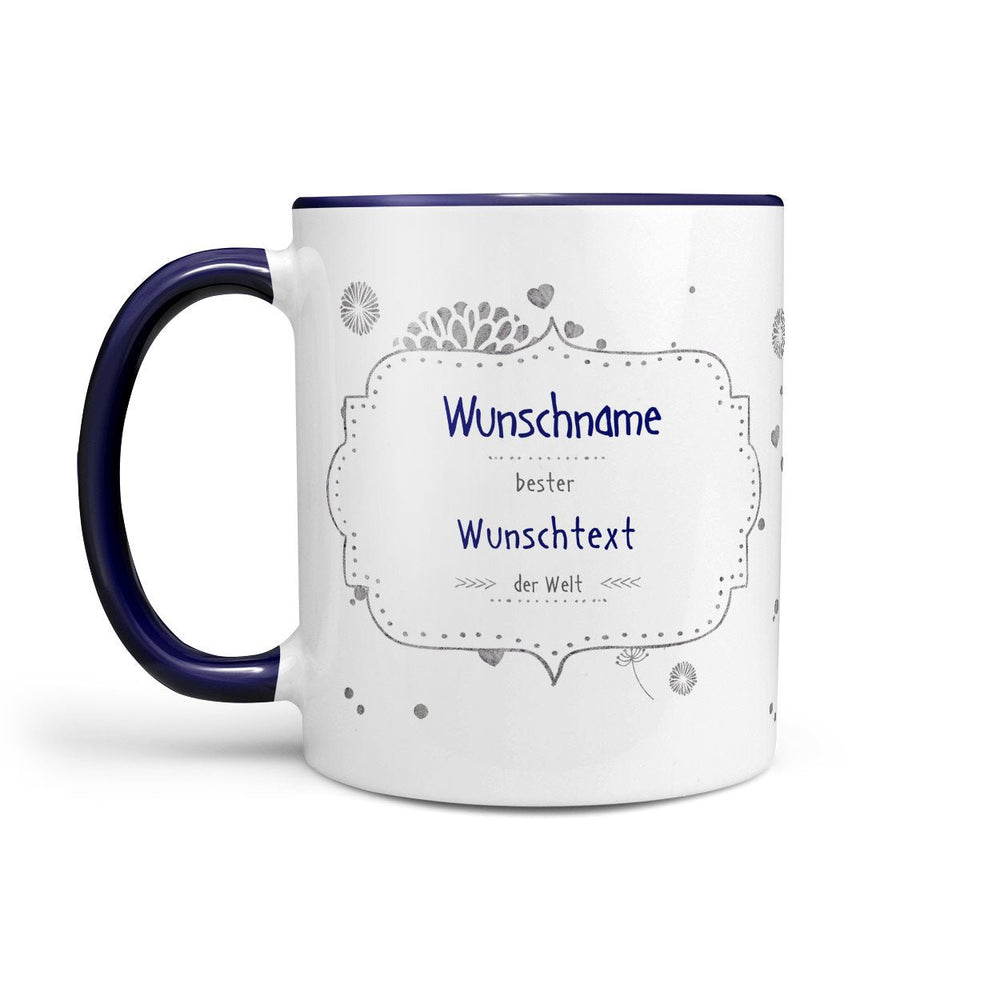 Tasse bester Wunschname – personalisierbar mit Name in Blau - Sunnywall - Individualität trifft Design