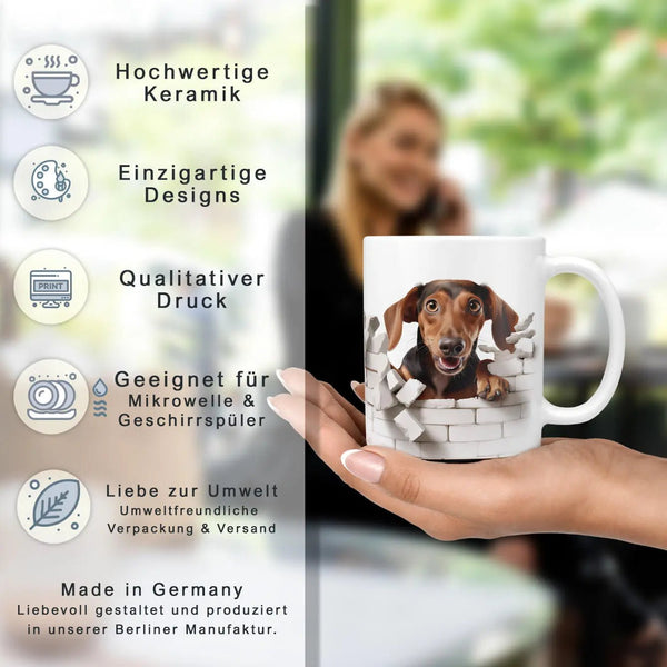 Tasse Brauner Dackel - Hunderassen Kollektion - Sunnywall - Individualität trifft Design