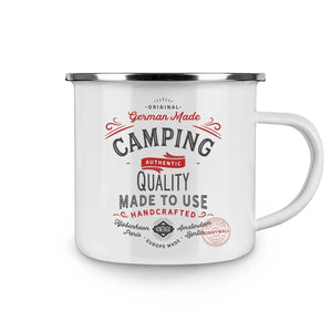 Tasse Camping Emaille – Retro Emaille-Tasse mit German Made Authentic Quality - Sunnywall - Individualität trifft Design