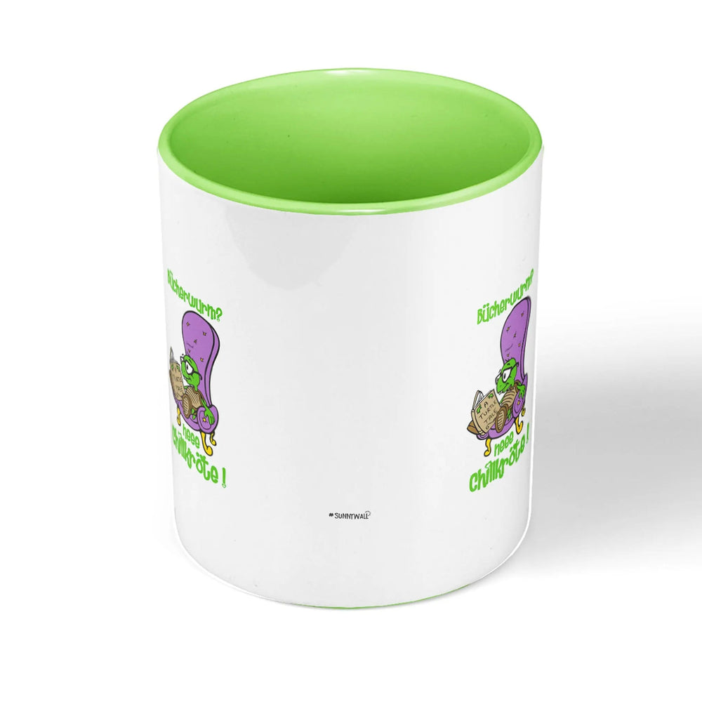 Tasse Chillkröte – lustiger Spruch Bücherwurm? Neeee Chillkröte! - Sunnywall - Individualität trifft Design