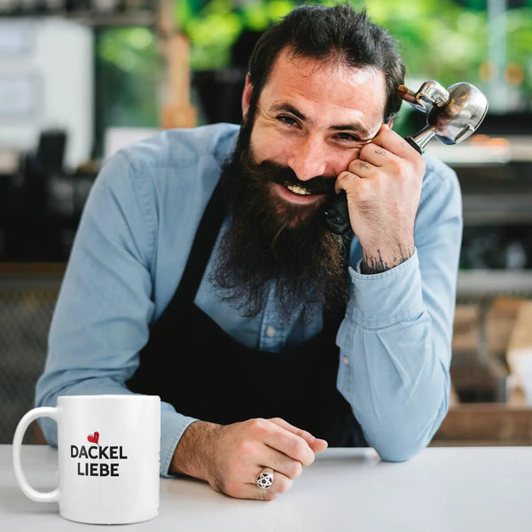Tasse Dackel Liebe Schwarzer Dackel - Hunderassen Kollektion - Sunnywall - Individualität trifft Design