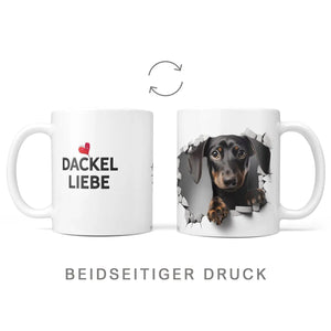 Tasse Dackel Liebe Schwarzer Dackel - Hunderassen Kollektion - Sunnywall - Individualität trifft Design