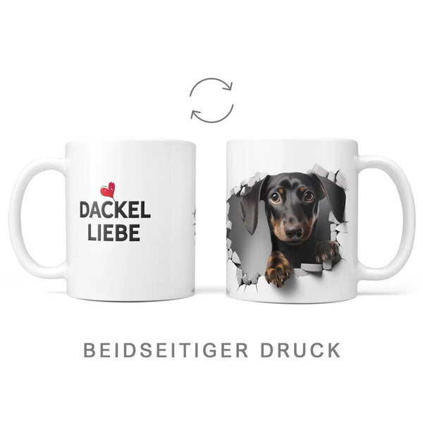 Tasse Dackel Liebe Schwarzer Dackel - Hunderassen Kollektion - Sunnywall - Individualität trifft Design
