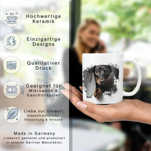 Tasse Dackel Liebe Schwarzer Dackel - Hunderassen Kollektion - Sunnywall - Individualität trifft Design