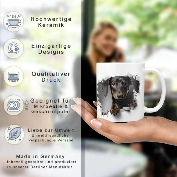 Tasse Dackel Liebe Schwarzer Dackel - Hunderassen Kollektion - Sunnywall - Individualität trifft Design