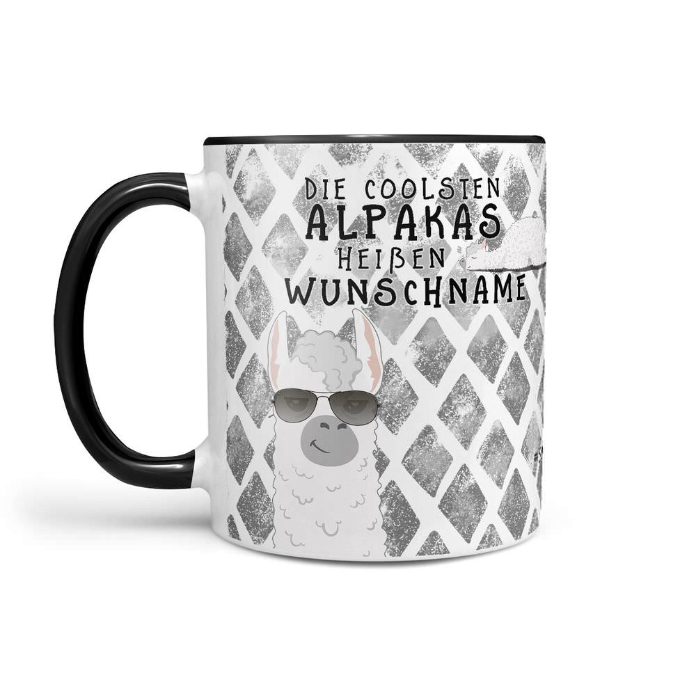 Tasse - Die coolsten Alpakas heißen - Wunschname Kaffeetasse - Sunnywall - Individualität trifft Design