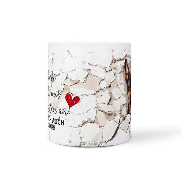 Tasse Dobermann Leg dich niemals mit meinen Leuten an - Hunderassen Kollektion - Sunnywall - Individualität trifft Design