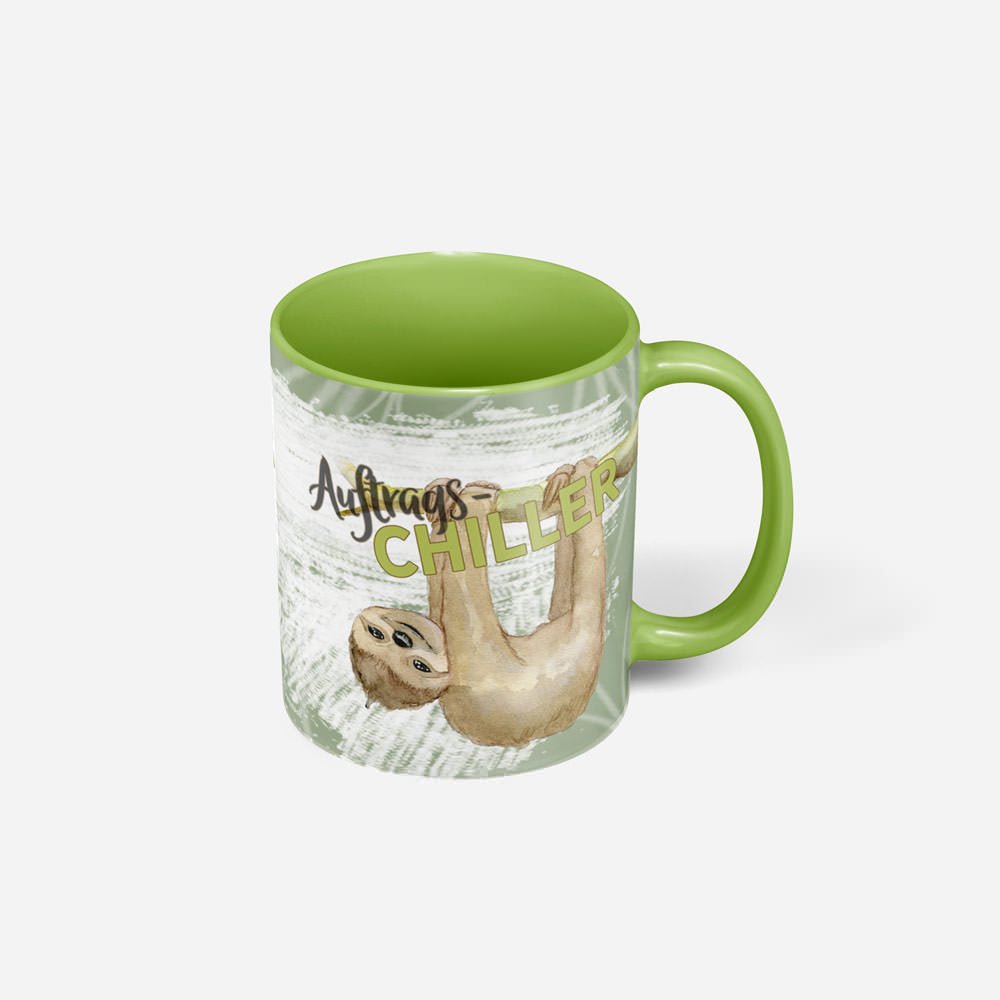 Tasse Faultier Auftragschiller – Lustige Kaffeetasse für Chiller - Sunnywall - Individualität trifft Design