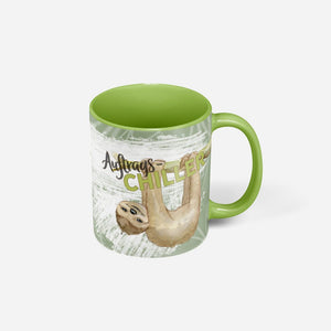 Tasse Faultier Auftragschiller – Lustige Kaffeetasse für Chiller - Sunnywall - Individualität trifft Design