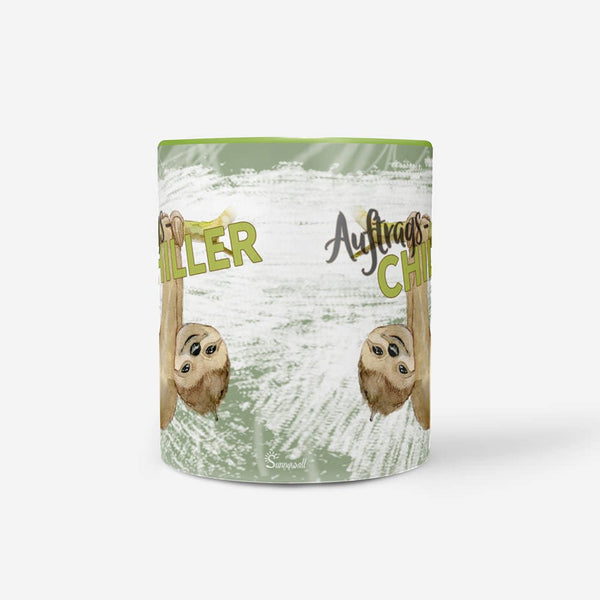 Tasse Faultier Auftragschiller – Lustige Kaffeetasse für Chiller - Sunnywall - Individualität trifft Design