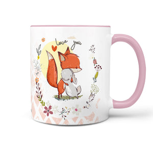 Tasse Fuchs Hase in Love Kaffeetasse mit romantischem Tiermotiv - Sunnywall - Individualität trifft Design