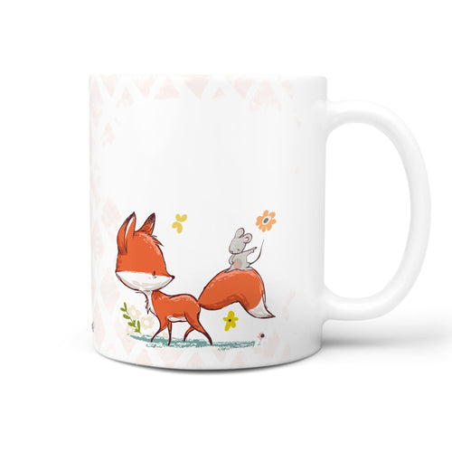 Tasse Fuchs Maus Freundschaft Kaffeetasse mit niedlichem Motiv - Sunnywall - Individualität trifft Design