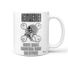 Tasse Heimwerker Spruch Totenkopf Echte Kerle brauchen keine Anleitung - Sunnywall - Individualität trifft Design
