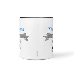 Tasse Held des Alltags – personalisiert mit Name und schwarzem Henkel - Sunnywall - Individualität trifft Design