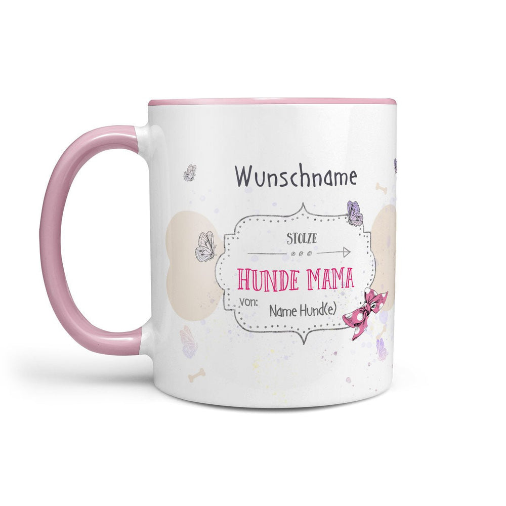 Tasse Hundemama – personalisiert mit Name und Widmung in Rosa - Sunnywall - Individualität trifft Design