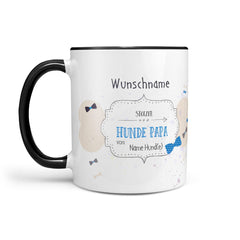 Tasse Hundepapa – personalisiert mit Namen und Widmung in Schwarz - Sunnywall - Individualität trifft Design