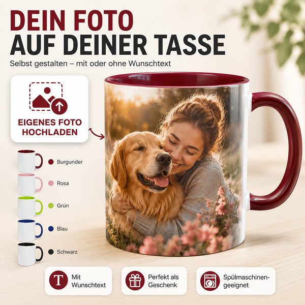 Tasse mit eigenem Foto – personalisierte Fototasse mit Wunschmotiv & Text - Sunnywall - Individualität trifft Design