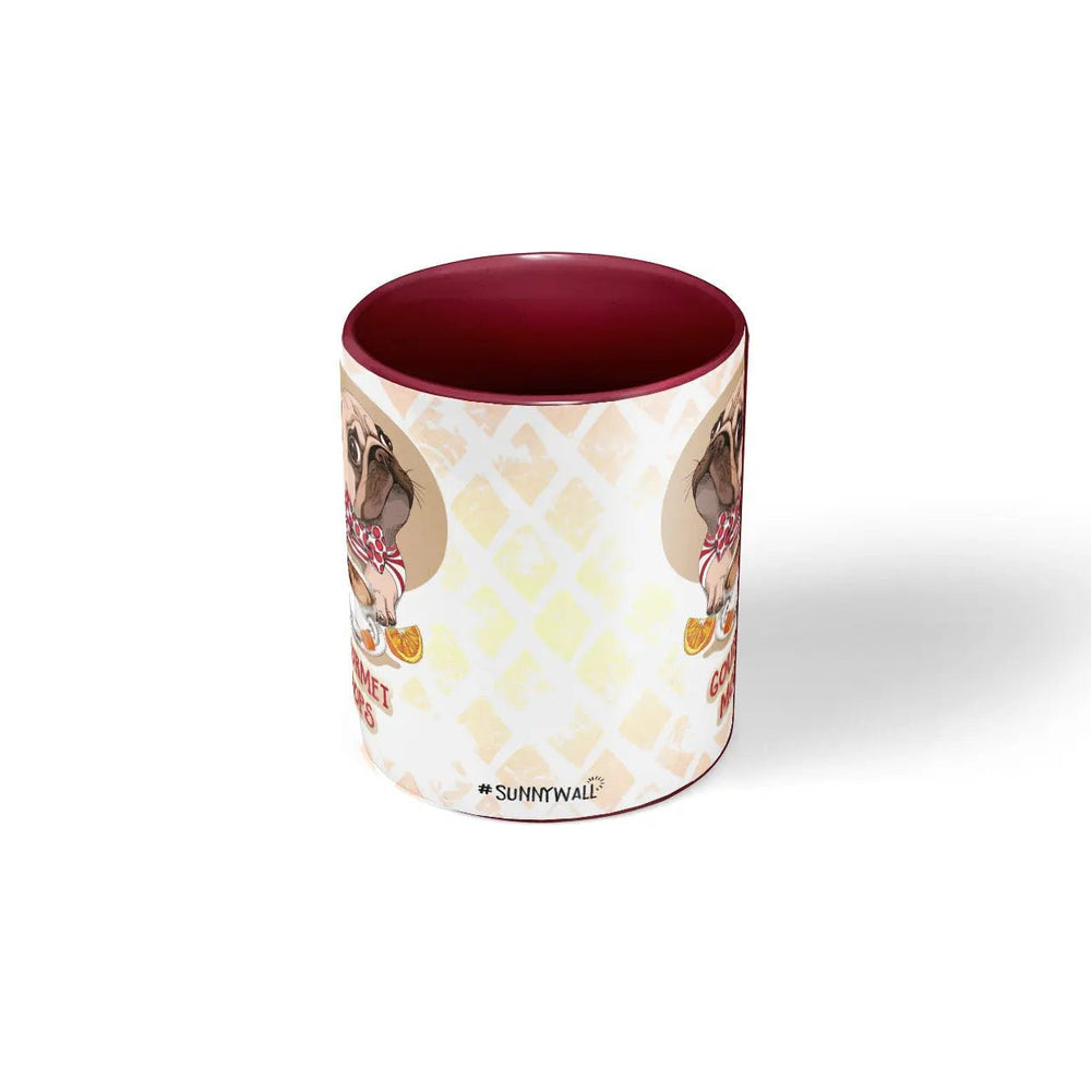 Tasse Mops Kaffee – Gourmet Mops mit Cappuccino & Schleife – Lustige Hundetasse - Sunnywall - Individualität trifft Design