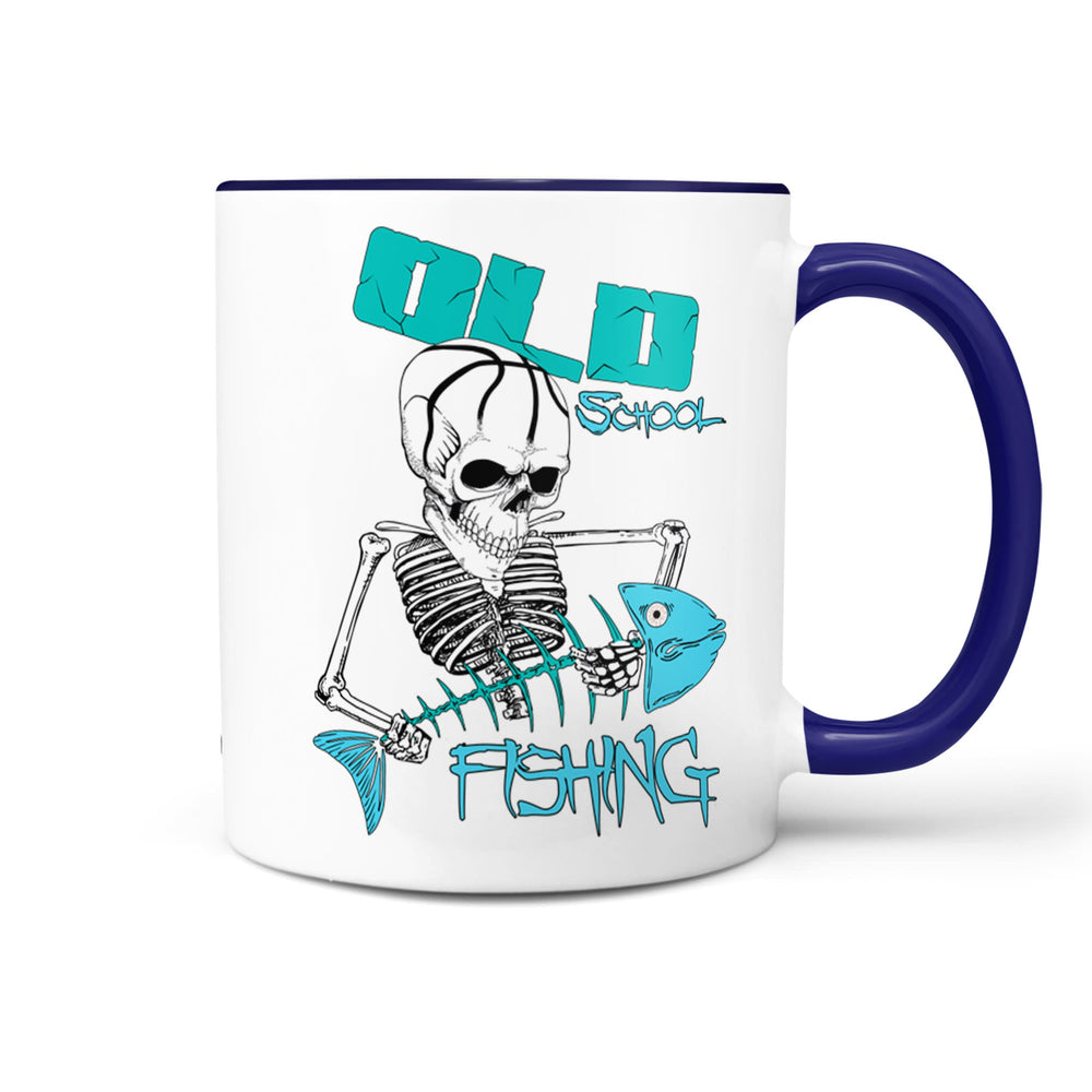 Tasse Old School Fishing – Skelett mit Fischgräte für echte Angler - Sunnywall - Individualität trifft Design