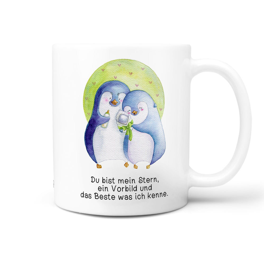 Tasse Pinguin Familie Stern – Liebevolle Geschenkidee mit Spruch - Sunnywall - Individualität trifft Design