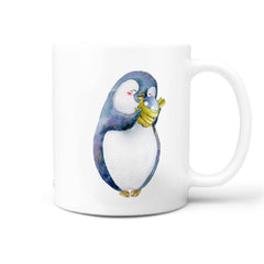 Tasse Pinguin Mama Kind – Liebevolles Aquarell-Motiv für Eltern - Sunnywall - Individualität trifft Design