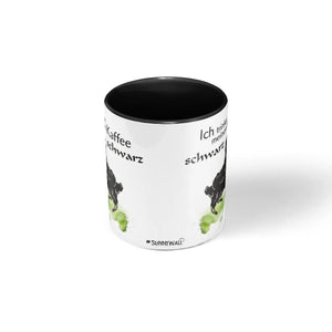 Tasse Schaf Kaffee schwarz – Lustige Spruchtasse mit schwarzem Schaf - Sunnywall - Individualität trifft Design