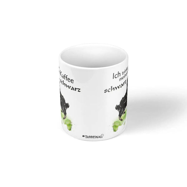 Tasse Schaf Kaffee schwarz – Lustige Spruchtasse mit schwarzem Schaf - Sunnywall - Individualität trifft Design