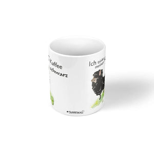 Tasse Schaf Kaffee weiß – Lustige Spruchtasse mit Schafmotiv in Grün - Sunnywall - Individualität trifft Design